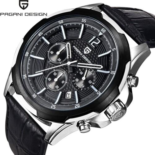 PAGANI DESIGN Sports Military Mens Watches Waterproof Quartz Leather Auto Date Clock Male Wristwatch Calendar Relogios Masculino