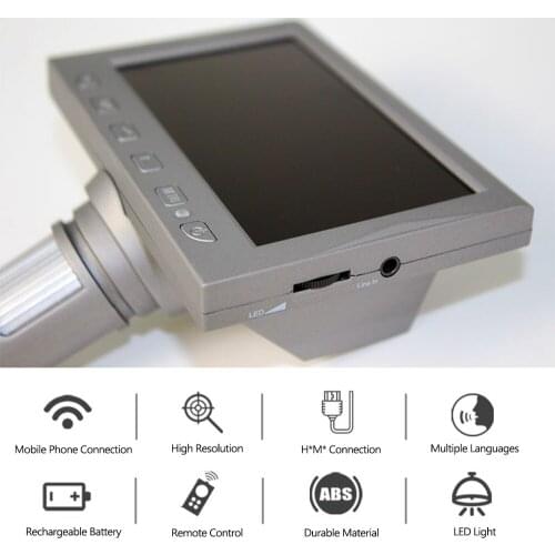 4.5-inch LCD Digital Microscope Magnifier with Remote Control 1200X Magnification Portable Microscope Video Camera Microscope