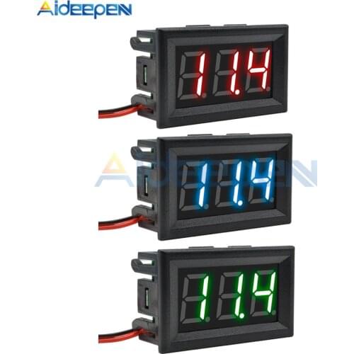 2 3 Wires 0.56" LED Digital Voltmeter Voltage Meter Car Motorcycle Volt Tester Detector DC 12V Capacity Monitor Red Green Blue