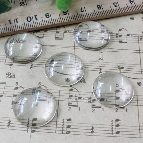14mm Thickness:5mm Round Flat Back Clear Glass Cabochon Dome Cameo Jewelry Finding 20pcs/lot (K02895)