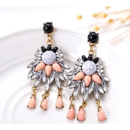 National Wind Earrings Fan-shaped Handmade Diy Earrings Womens Fashion Jewelry Elegant Long Earrings Decorations
