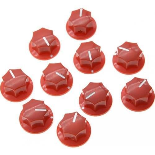 KAISH 10x Red Small Size MXR Style Skirted AMP Knob Effects Pedal Knobs Brass Insert