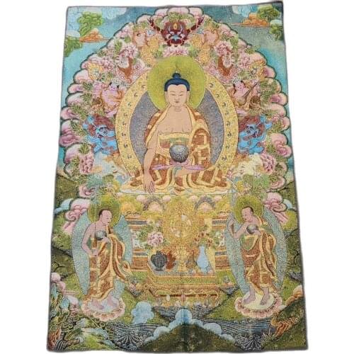 Tibet, Nepal, Thangka portrait, brocade painting, silk religious figure, Buddha statue, Thangka embroidery mural 16