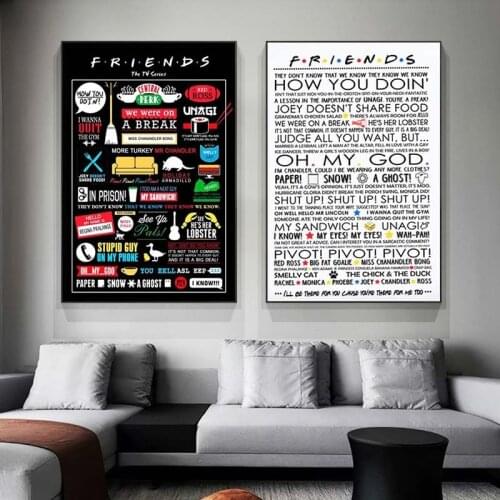 Friends TV Show Canvas Painting Classic Quote Posters and Prints Quadros Wall Art Picture for Living Room Home Decor Cuadros