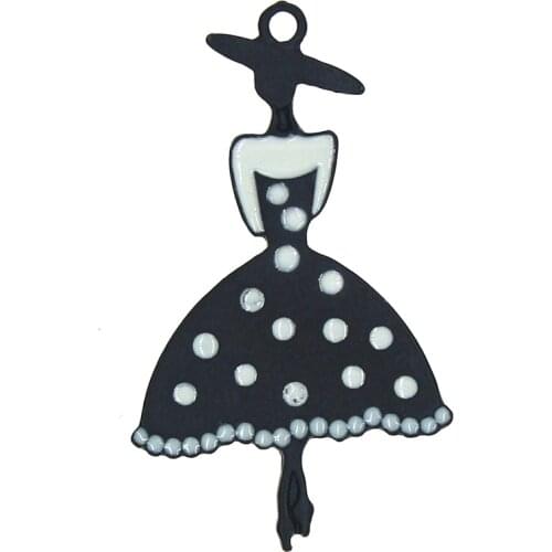 Beautiful girl back view Ballet girl silhouette Enamel Charms For Jewelry Making DIY Earrings Necklace Girls Gift Findings