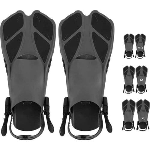 2pcs Swimming Fins Adult Snorkeling Foot Flippers Adjustable Diving Flippers Beginner Water Sports Equipment