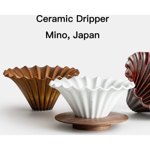 Mino Japan Ceramic Dripper Filter Cup Pour Over Coffee Brewer Handbrew Coffee Pot Coffee Maker Suit for V60/wave Filter 1-4cups