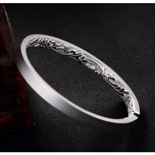 Coin, Ancient Silk, Flowers And Flowers, Womens Bracelet, Simple And Wild, Wholesale Silver Sterling Silver Bracelet