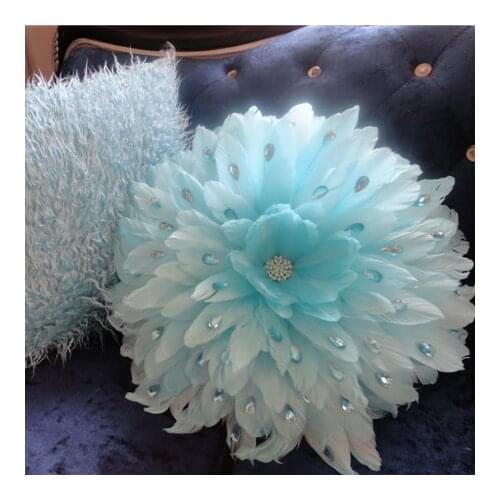 MUZZI MUZZI Modern Handmade Diamante Fashion Luxury Decorative Feather pillow Cushion home decorative NICE