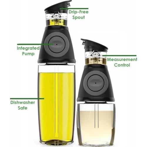 GF 9/17oz Olive Oil Dispenser Bottle Set Oil Vinegar Cruet with Drip-Free Spouts Kitchen Gadgets Seasoning Organizer Accessory
