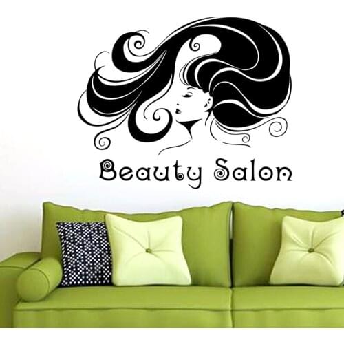 Hair Salon Wall Decal Beauty Salon Sticker Barber Shop Scissor Vinyl Window Decals Decor Mural Hairdresser Glass Sticker