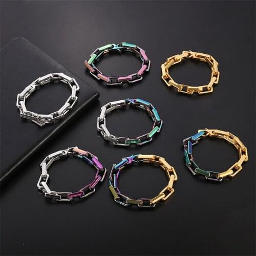 New Hip Hop Punk Rock Personality Heavy Industry Metal Chain Bracelet For Women Men Girls Party Jewelry