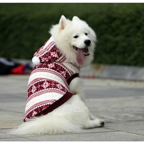Large Dog Clothes Jacket Winter Warn Fleece Outfit Coat High Quality Snowflake Hoodie Golden Retriever Samoyed Pet Clothing Coat