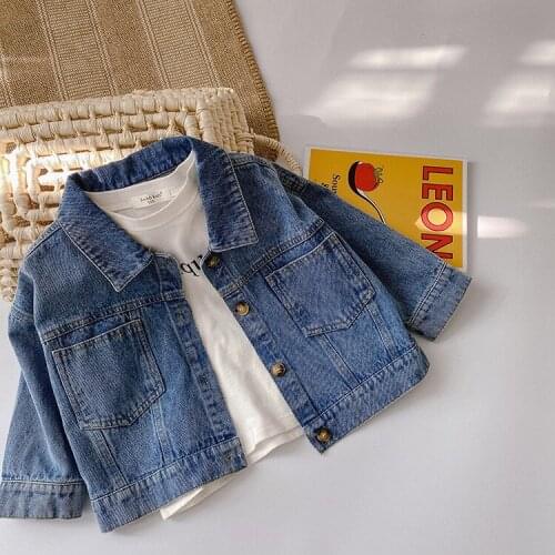 Baby Girl Boy Clothes Spring Girls Fashion Denim Short Jackets for 1-7 Years Kids Casual All-match Children Jeans Coats Outwears