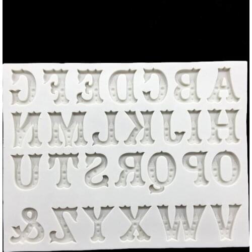 Wholesale 10 Pcs/lot The English Alphabet Shapes Silicone Sugarcraft Molds, Fondant Cake Decorating Tools, Silicone Soap Molds