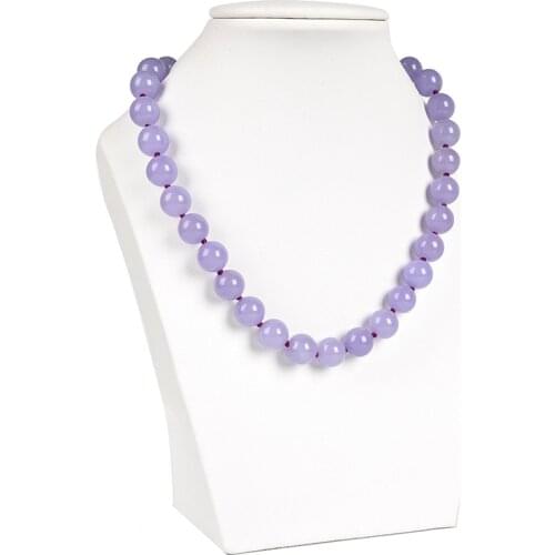 Natural stone Fashion style 10mm violet chalcedony jades jaspers round beads necklace for women chain choker jewelry 18inch