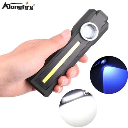 Alonefire Z3 Work Lights Flashlight COB+LED Rechargeable Torch +UV flashlight Portable Battery Worklight with Magnetic