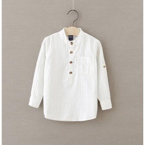 Baby boys shirts cotton linen full size 2-12years children clothing long sleeve white kids clothes tops shirt breathable