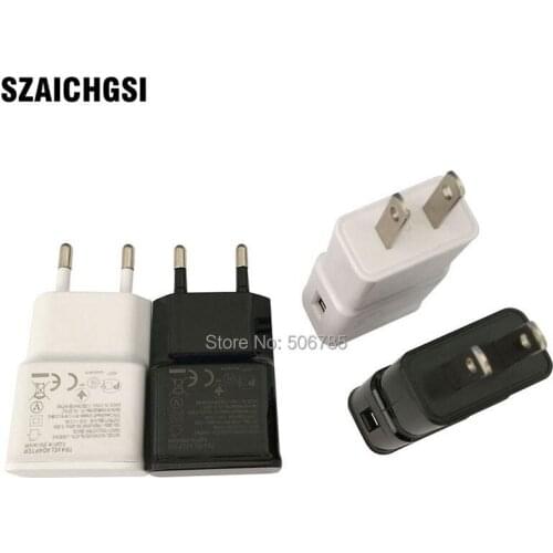 SZAICHGSI 2A EU US Plug Wall Charger Adapter For Samsung Galaxy S3 I9300 S4 I9500 black white 2 colors wholesale 100pcs/lot