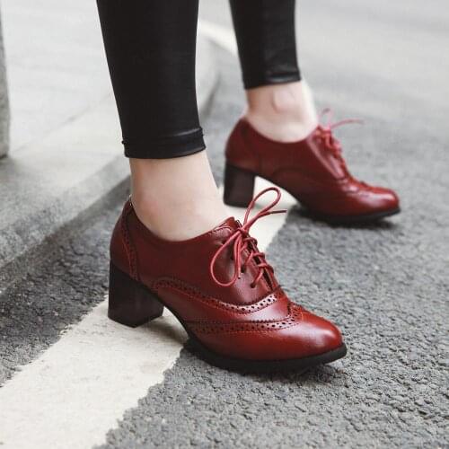 2019 New Arrival Women Pumps Big Size 34-43 Spring Autumn Designer Brand Shoes Four Season Retro Platforms Pumps Shallow