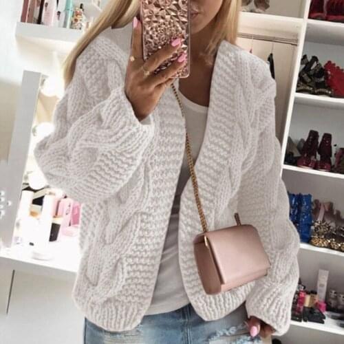 Women Casual Hooded Knitted Short Sweater Long Sleeve Solid Simple Vintage Sweater Coat 2020 Winter Office Lady Cardigan Sweater