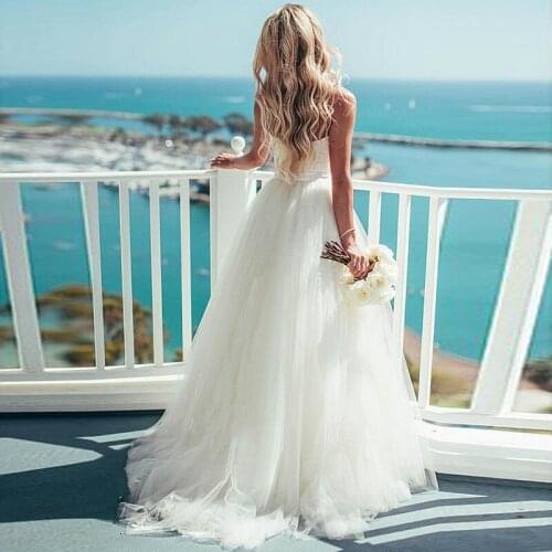 2019 Beach Wedding Dress 2019 White and Lvory Cheap Actual Images A Line Sweetheart Bridal Gown Fast shipping