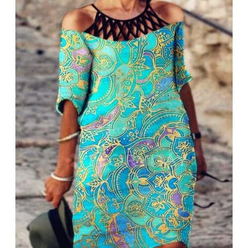 Women 2021 Loose Summer Vintage Ruffles Befree Dress Large Big Lace Hole Summer Boho Casual Party Elegant Dresses Plus Sizes