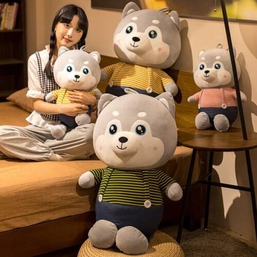 1pc 30-100 cm Lovely Husky Plush Toys Kawaii Runaway Dog Dolls Stuffed Soft Animal Dolls Home Decor Gift for Children