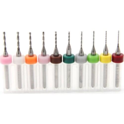 10pcs/set 0.6mm To 1.5mm PCB Drill Bit Tungsten Steel Carbide for Print Circuit Board CNC Drill Bits Machine
