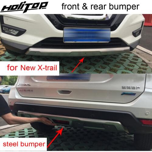 Stainless steel skid plate bumper protector/guard for Nissan X-trail Rogue 2017 2018 2019 2020,protect ur car,front&rear 2pcs