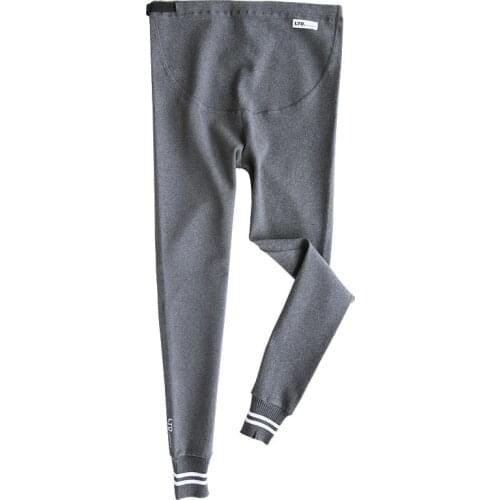 2021 Autumn And Winter Knit Striped Embroidery Cotton Pregnant Women Leggings Maternity Pants Wear Leggings