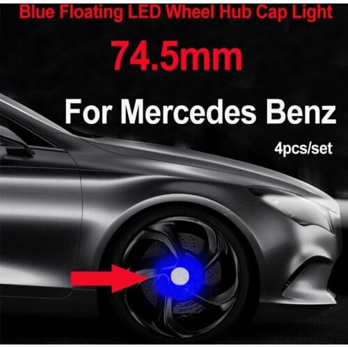4pcs 74.5mm Car Wheel Hub Caps Blue/RGB/Red Light Floating Lamp Accessory For C E G S GLK GLA CLA W211 W203 W204 W124 W201 W205