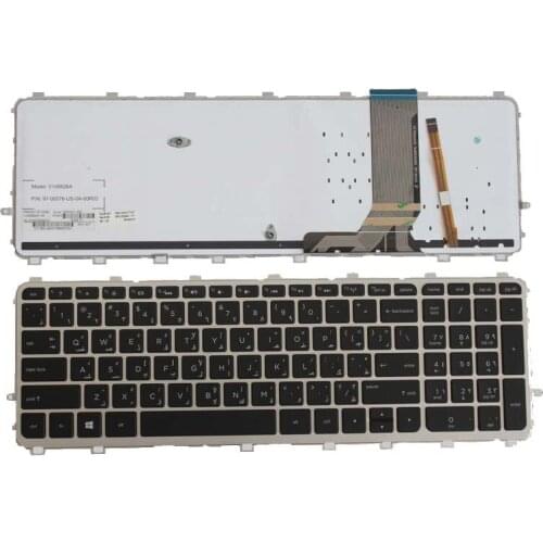 Arabic keyboard for HP pavilion 15-J 15T-J 15Z-J 15-J000 15t-j000 15z-j000 15-j151sr AR laptop keyboard silver with backlight