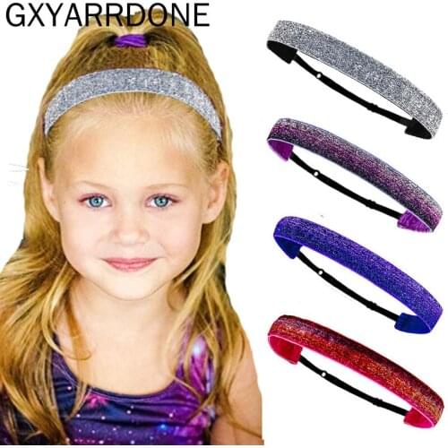 Baby Girl Glitter Elastic Headband Bling Hairband Anti Slip Sports Headband Adjustable Hair Headband Stretch Hair Accessories