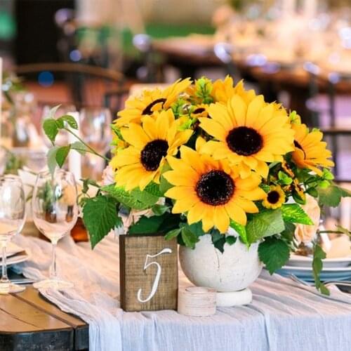 1Bunch Artificial Sunflower Silk Flower Bouquet for Wedding Party Home Garden Decoration High Quality Simulation Fake Flowers