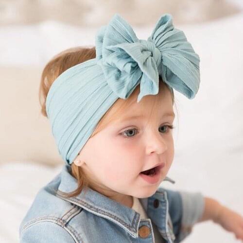 16Colors Cable Bow Baby Headband For Child Bowknot Headwear Cables Turban For Kids Elastic Headwrap Baby Hair Accessories