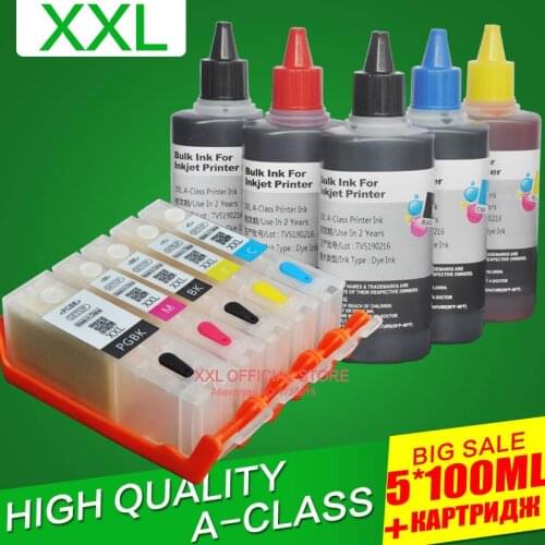 PGI-470 PGBK PGI470 CLI-471 refillable ink cartridge refill permanent chip For canon PIXMA MG6840 MG5740 TS5040 TS6040 printer