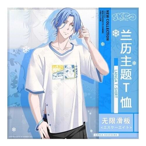 Anime SK8 the Infinity SK EIGHT LANGA SNOW Fashion Round Collar Short Sleeve T-shirt Tee Casual Summer Men Women Tops Student