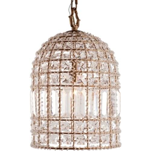 Cage crystal chandelier 1 light living room lights kitchen pendant loft chandelier