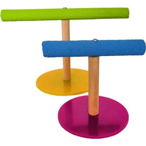 Parrot Rest Toy Office Desktop Wood Frosted Acrylic Stand Bird Perch Play Support