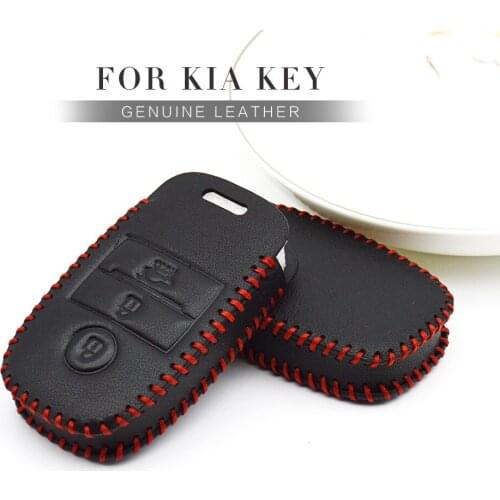 Real Leather Smart Car Key Case Cover for Kia Sportage 3 4 Rio 3 4 5 Picanto Cerato Stinger Ceed Sorento Soul K5 Car Accessories