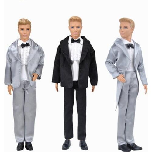 Ken Tuxedo Suit Outfit Sets for Barbie 11Inches BJD FR 30cm Boy Friend SD Doll Clothes Dollhouse Roll Play Accessories