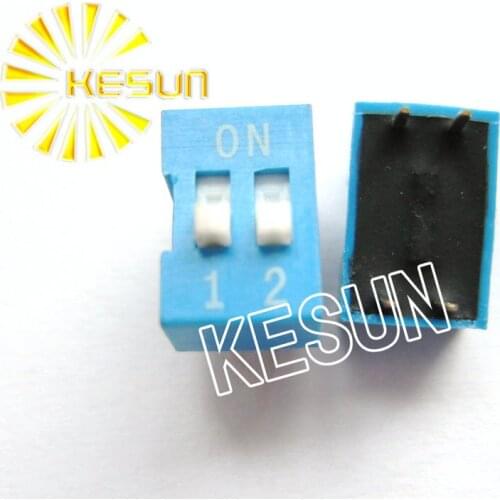 China Quality DS-02 Blue 2P DIP Switch 2.54mm 2 Position Encoder Switch Slide Switch x 200PCS