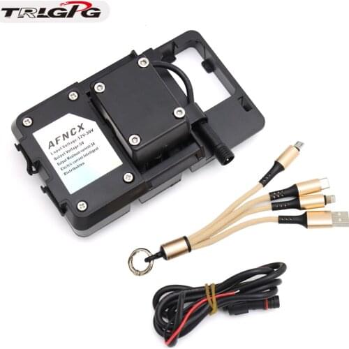 For BMW R1200GS R1250GS F750GS F850GS wireless Charging Mobile implement Bracket Motorcycle double USB Charging 12MM