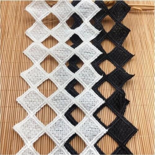 1Yards High Quality Embroidery Lace Fabric Curtain Guipure 8cm Lace Ribbon Sewing Wedding Laces For Clothes Collar encajes LA46