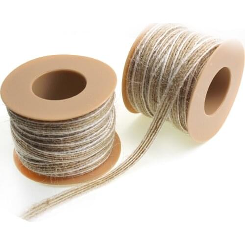 10M/Roll Natural Jute Burlap Hessian Ribbon With Lace Rustic Wedding Party Decoration Supplies DIY Craft Gift Packing Webbing