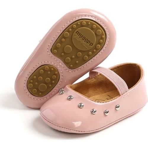 New Baby Moccasins Baby Girl Shoes PU Leather Shoes Soft Sole Anti-slip First Walkers Newborn Girls Pink White Black Shoes