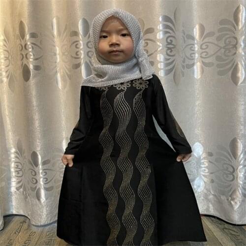 Muslim Girls Diamond Dress Arab Dubai Saudi Kids Abaya Hijab Khimar Niqab Burqa Jilbab Islamic Children Gown Kaftan Ramadan