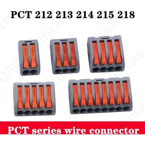 20Pcs Type PCT-212/213/214/215/218 Crimp Terminals Fast Wire Connector Terminal Block With Lever