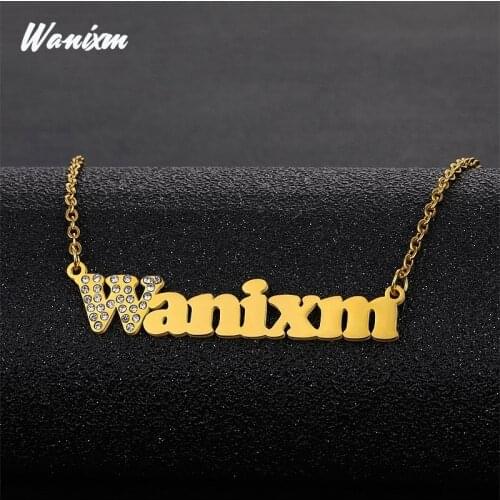 Custom Lovers Name Necklace Iced Out Letters Personalized Pendants Necklaces for Women Men Charms Zircon Hip Hop Fashion Jewelry